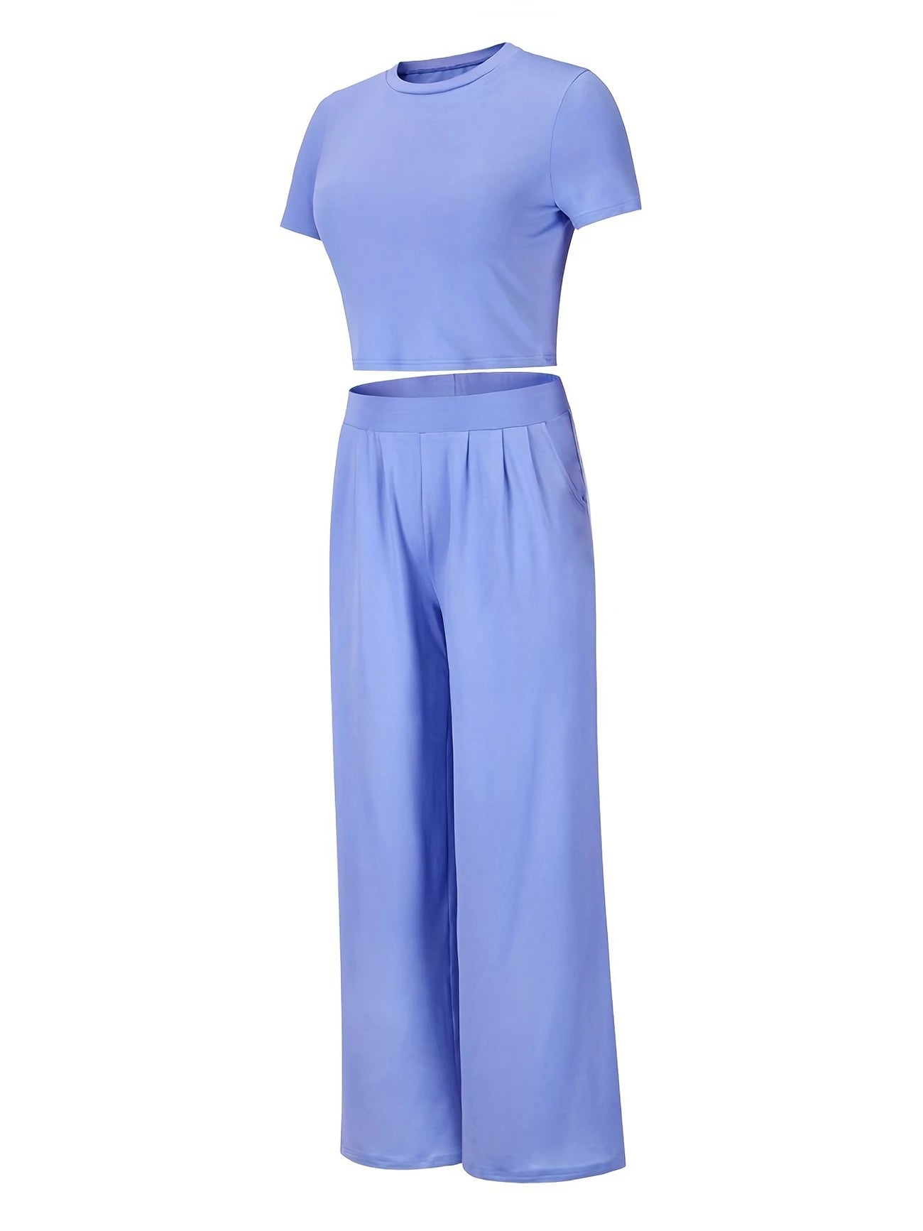 The Effortless Ensemble: Korte Mouwen T-shirt & Broek Tweedelige Set -Ninaz